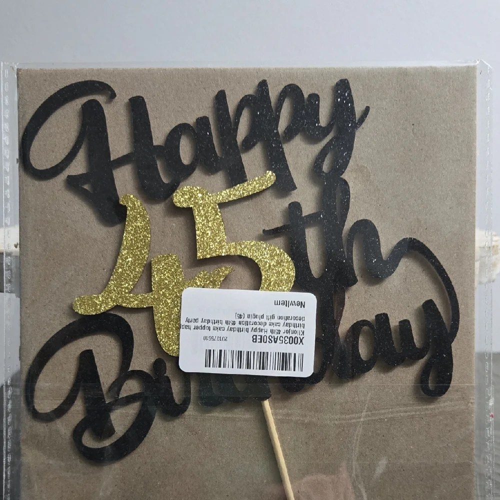 Gold and Black Happy 45th Birthday Kit
